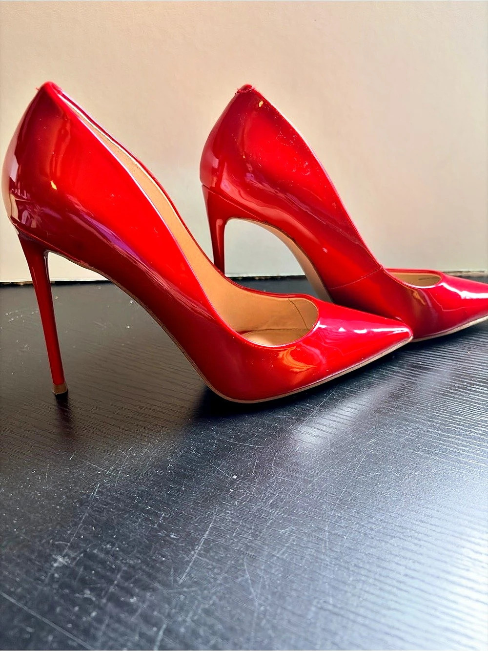 Steve Madden Vala Patent Pointed-Toe Pump Red